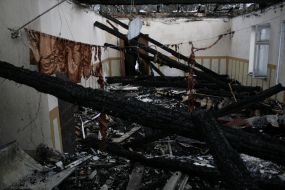 Polling station after a fire