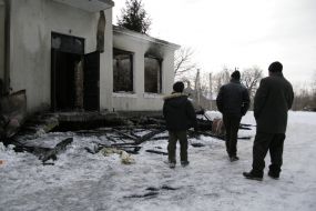 Polling station after a fire