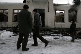 Polling station after a fire