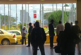 Exit from an air-port in Nairobi