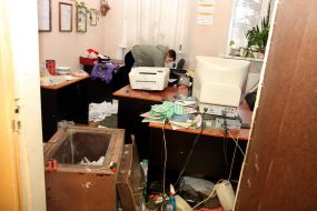 The broken safe in the office of village soviet