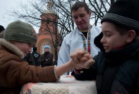 Участники празднования Масленицы
