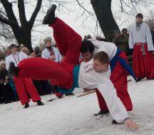 Участники празднования Масленицы