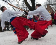 Участники празднования Масленицы