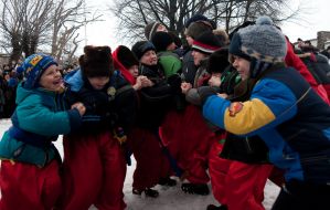 Участники празднования Масленицы