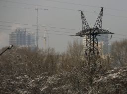 High-voltages lines of electricity transmissions