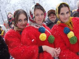 Участницы празднования Масленицы