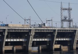 View of the dam of the Kiev HES