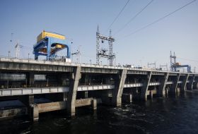 View of the dam of the Kiev HES