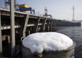 View of the dam of the Kiev HES