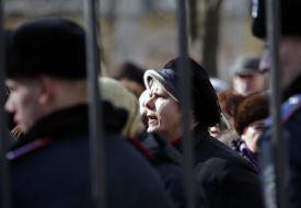 The employees of militia look after an order