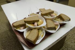 Portions of the meals for the homeless