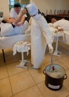 Volunteer donates blood