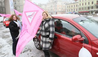 The car of the participants of the rally