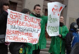 Participants of march in defence of nature