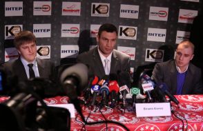 Vitaliy Klichko, Aleksandr Krasyuk and Maksim Bursak