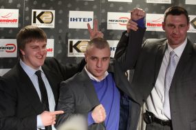 Vitaliy Klichko, Aleksandr Krasyuk and Maksim Bursak