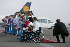 Члены национальной паралимпийской сборной команды Украины