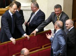 Arseniy Yatsenyuk, Yaroslav Kendzyor and Ivan Stoyko