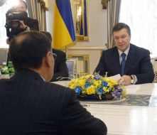 Kanat Saudabaev and Viktor Yanukovich