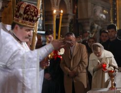 A priest conducts Easter service