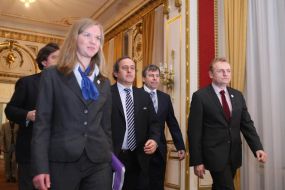 Mishel Platini, Nikolay Kmit and Andrey Sadovyi