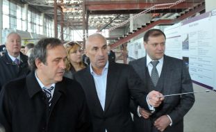 Mishel Platini, Aleksandr Yaroslavskiy and Mikhail Dobkin
