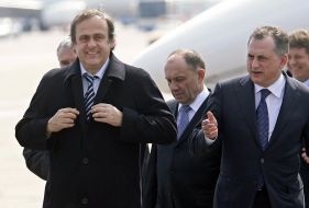 Mishel Platini, Anatoliy Golubchenko and Boris Kolesnikov