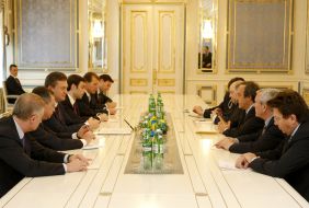 Meeting of Mishel Platini and Viktor Yanukovich