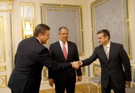 Viktor Yanukovich, Mikhail Zurabov and Sergey Lavrov