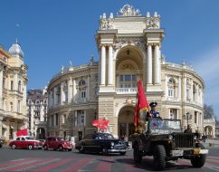 Motor race of retro-cars