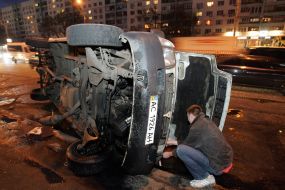 Broken minibus
