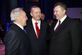 Nursultan Nazarbayev, Ilham Aliyev and Viktor Yanukovych