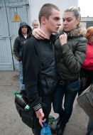 Conscript says goodbye with the girl