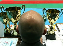 A member of the jury sitting at the table