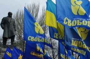 Flags of Allukrainian Assotiation ”Svoboda”