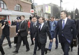 Viktor Yanukovich and Dmitriy Medvedev