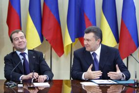 Viktor Yanukovich and Dmitriy Medvedev