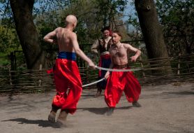 Актеры конного театра «Запорожский спас»