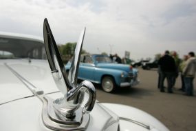 Hood badge of retro-car