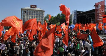 Solemn mass meeting on occasion of Day of solidarity workers