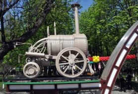 Model of the first locomotive