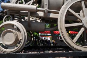 Model of the first locomotive