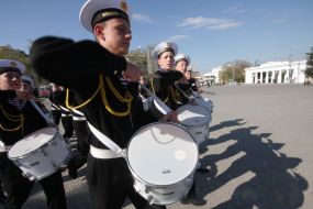 The seamans of Naval forces of Military powers of Ukraine