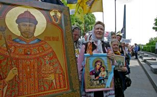 Participants of orthodox-patriotic procession