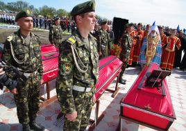 Ceremony of rebury of Red Army warriors
