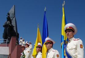 Opening ceremony of monument to 250 Donetsk soldiers-miners