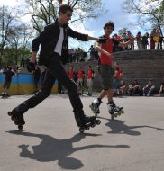 Young people on rollers