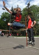 Jump through the slat