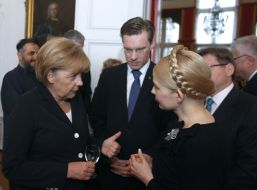 Angela Merkel and Yuliya Timoshenko